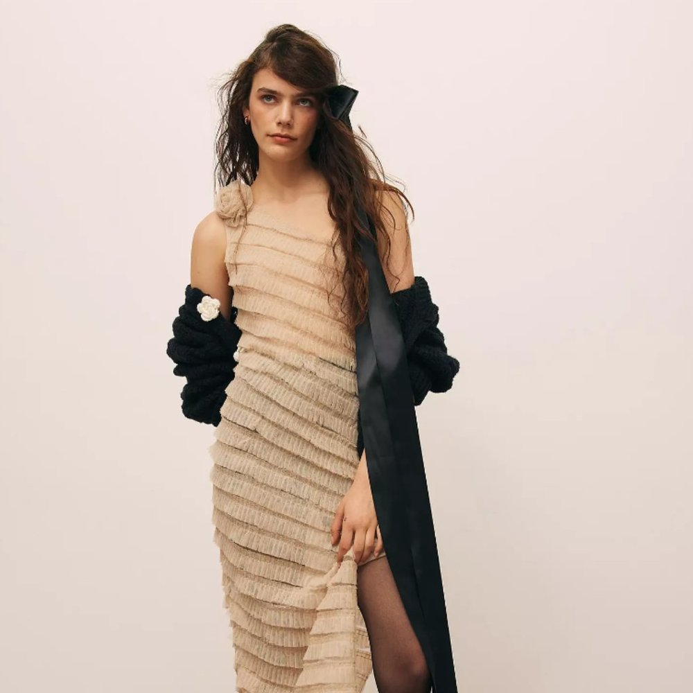 Delicate lace ruffle dress NWT